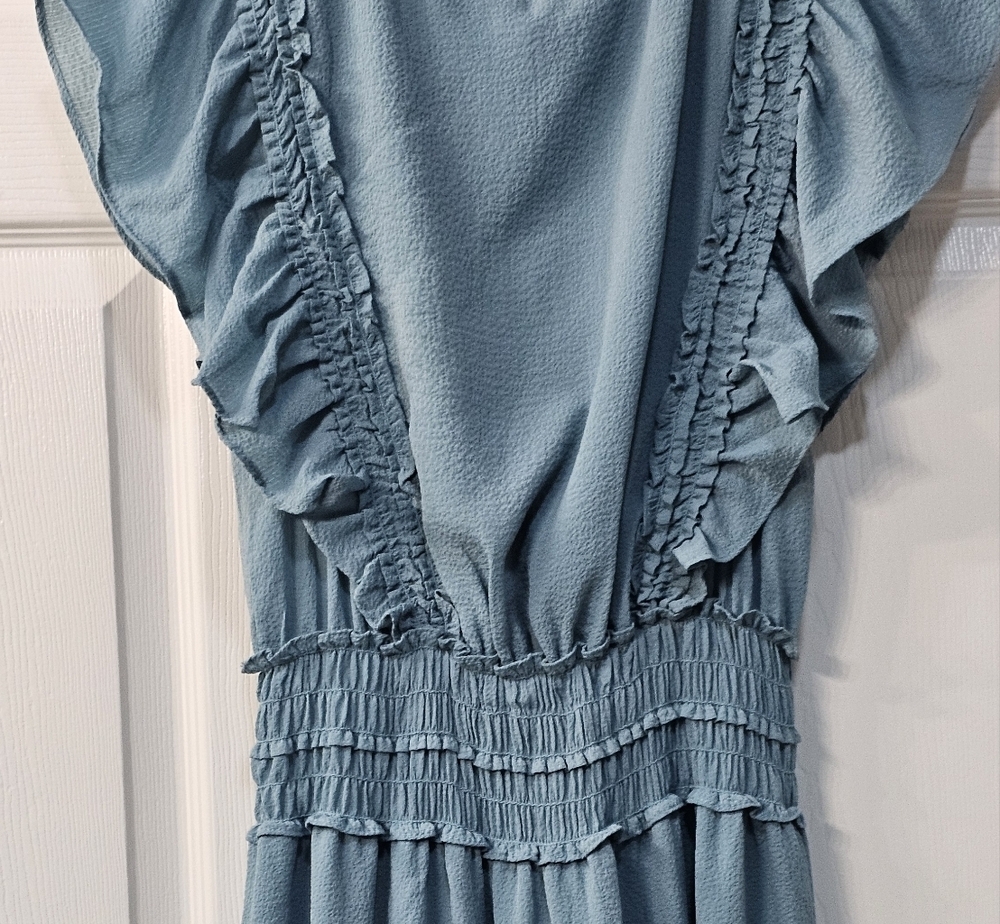 NWT Max Studio Pebble Crepe Flutter Sleeve Maxi D… - image 10